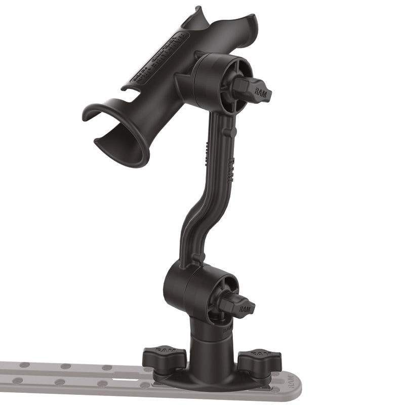 RAP-390-PA-421:RAP-390-PA-421_1:RAM® Tube Jr.™ Rod Holder with Extension Arm and Dual T-Bolt Track Base