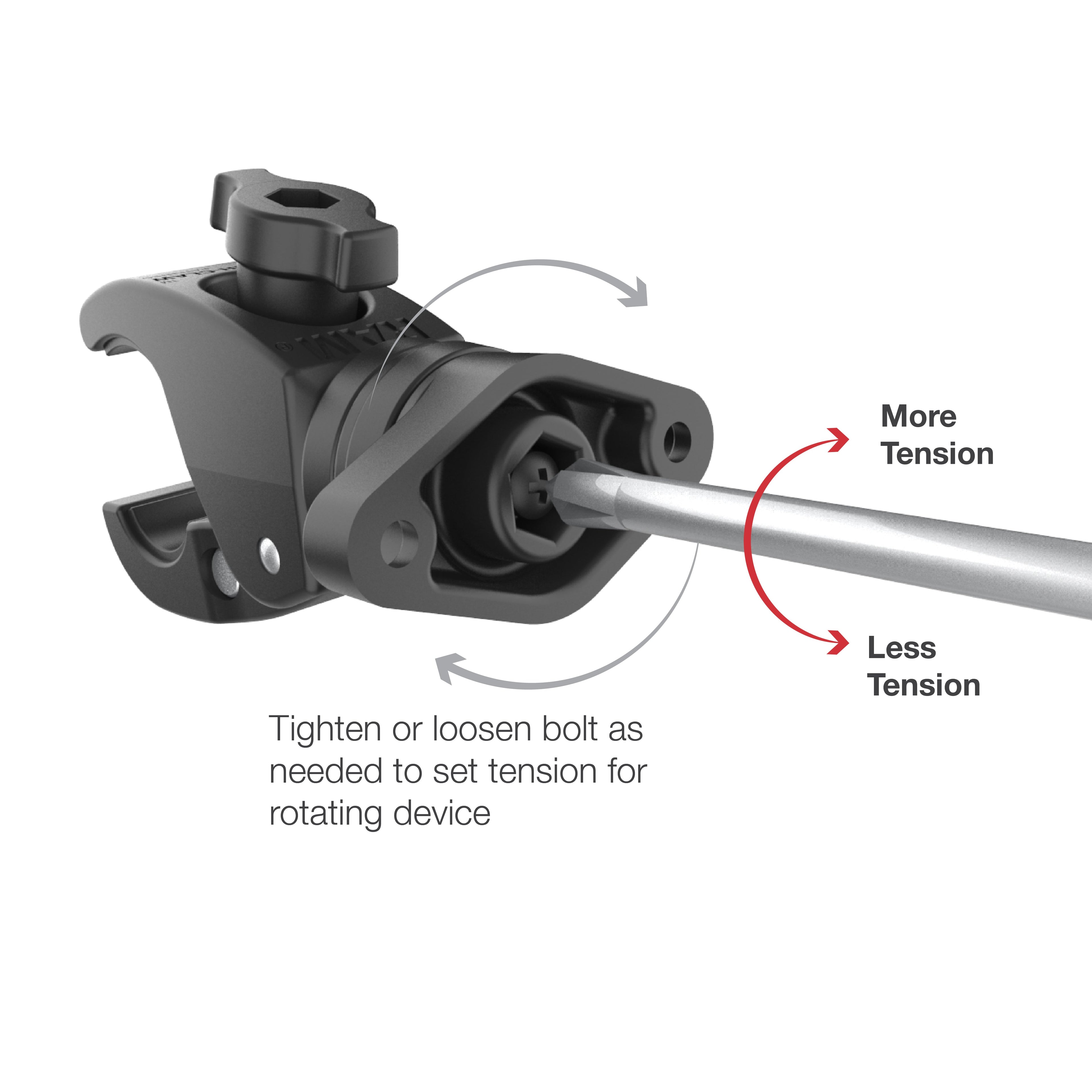 RAP-400-1RU:RAP-400-1RU_1:RAM® Rotating Low-Profile Tough-Claw™ Small Clamp Mount
