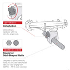 RAP-400-1U:RAP-400-1U_1:RAM® Low-Profile Tough-Claw™ Small Clamp Mount
