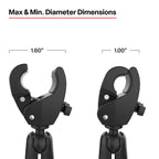 RAP-404-404U:RAP-404-404U_1:RAM® Trolling Motor Stabilizer with Tough-Claw™ 1” - 1.6” Clamp Bases