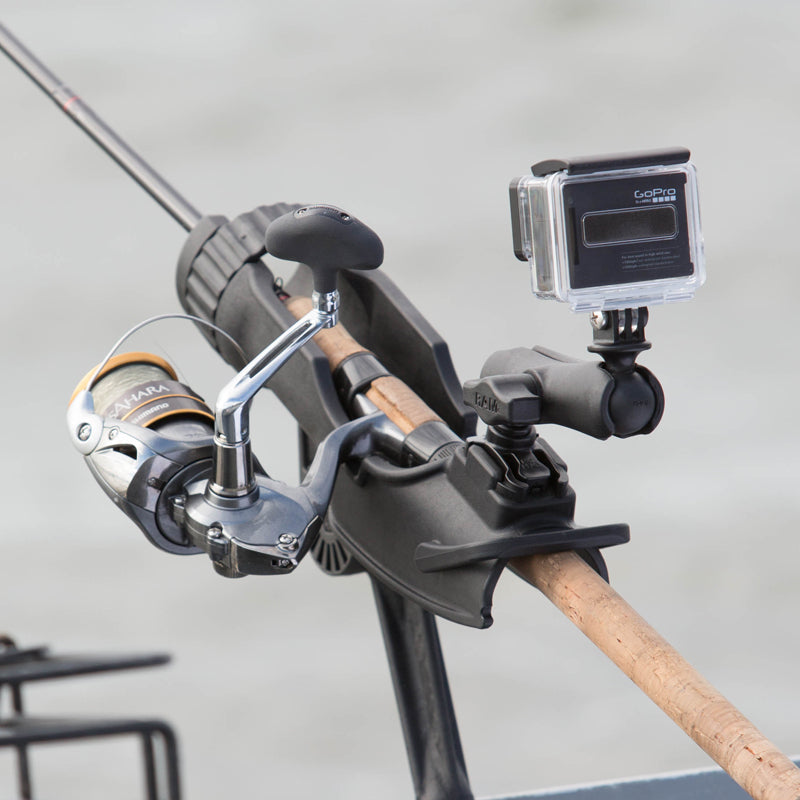 RAP-433-421:RAP-433-421_1:RAM ROD® HD Fishing Rod Holder with 6" Spline Post and Dual Track Base