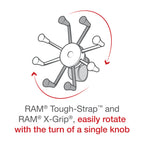 RAP-460-UN10U:RAP-460-UN10U_1:RAM® X-Grip® Large Phone Mount with RAM® Tough-Strap™ Handlebar Base