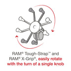 RAP-460-UN7U:RAP-460-UN7U_1:RAM® X-Grip® Phone Mount with RAM® Tough-Strap™ Handlebar Base