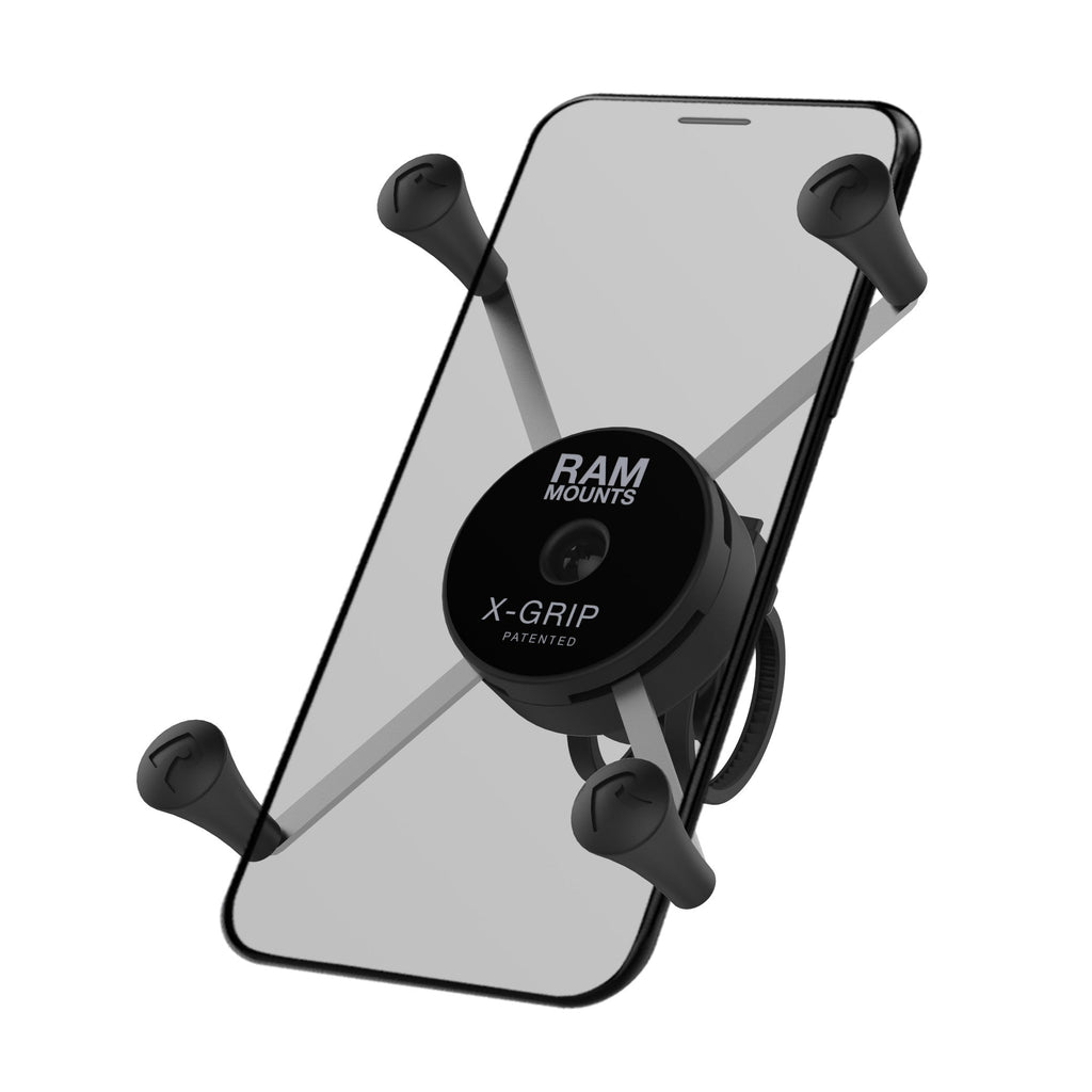 RAP-460Z-UN10U:RAP-460Z-UN10U_1:RAM® X-Grip® Large Phone Mount with Low-Profile Zip Tie Handlebar Base