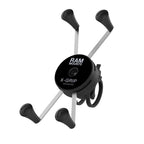 RAP-460Z-UN10U:RAP-460Z-UN10U_1:RAM® X-Grip® Large Phone Mount with Low-Profile Zip Tie Handlebar Base