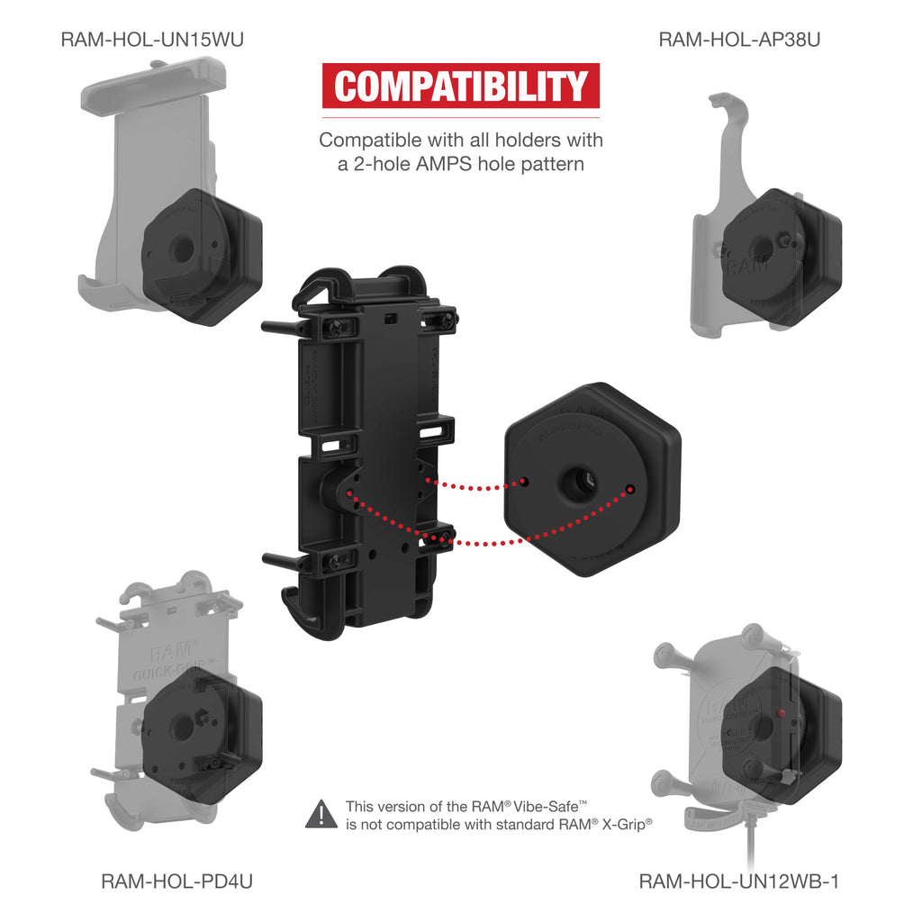 RAP-462NPT:RAP-462NPT_1:RAM® Vibe-Safe™ with NPT Adapter for 2-Hole Holders
