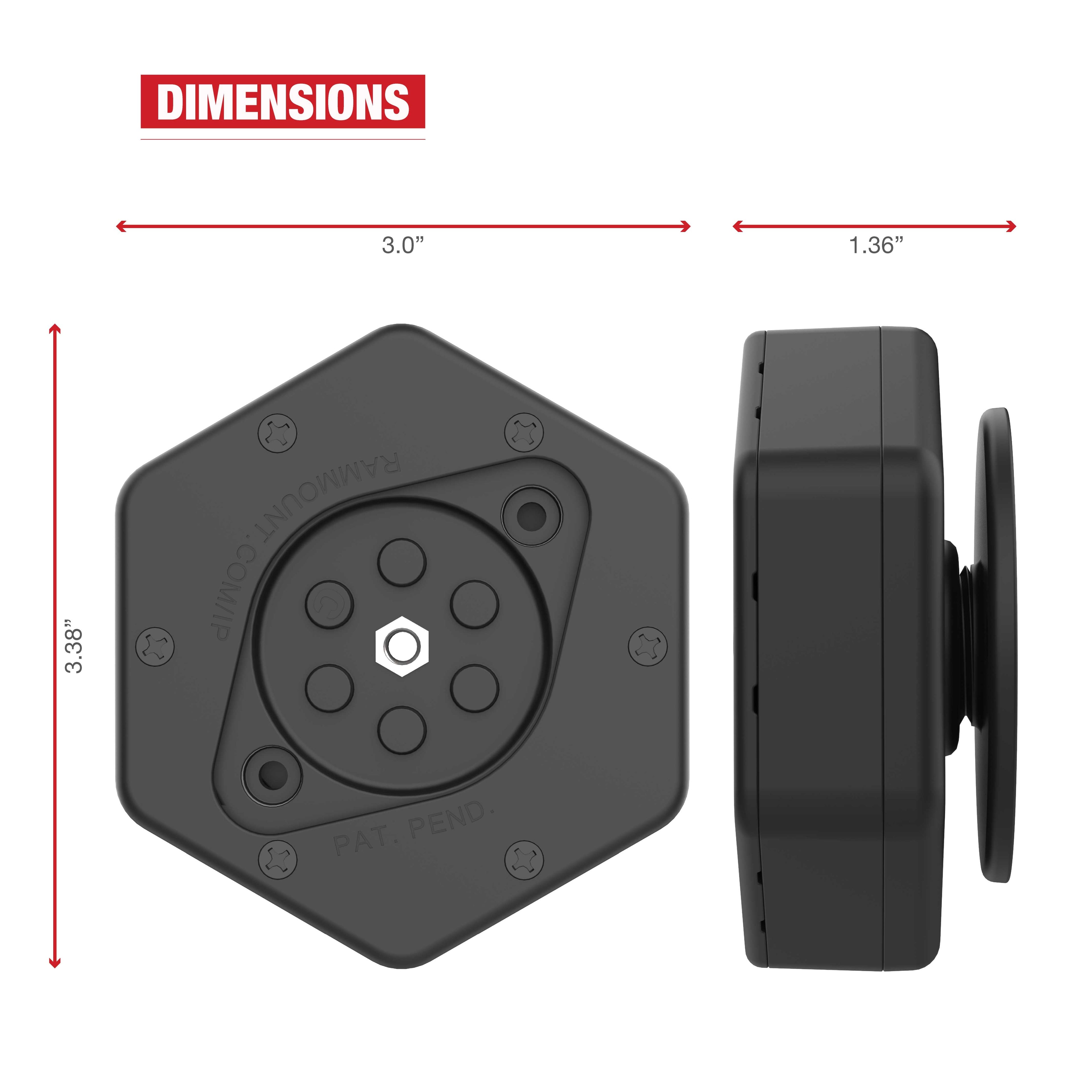 RAP-462NPT:RAP-462NPT_1:RAM® Vibe-Safe™ with NPT Adapter for 2-Hole Holders