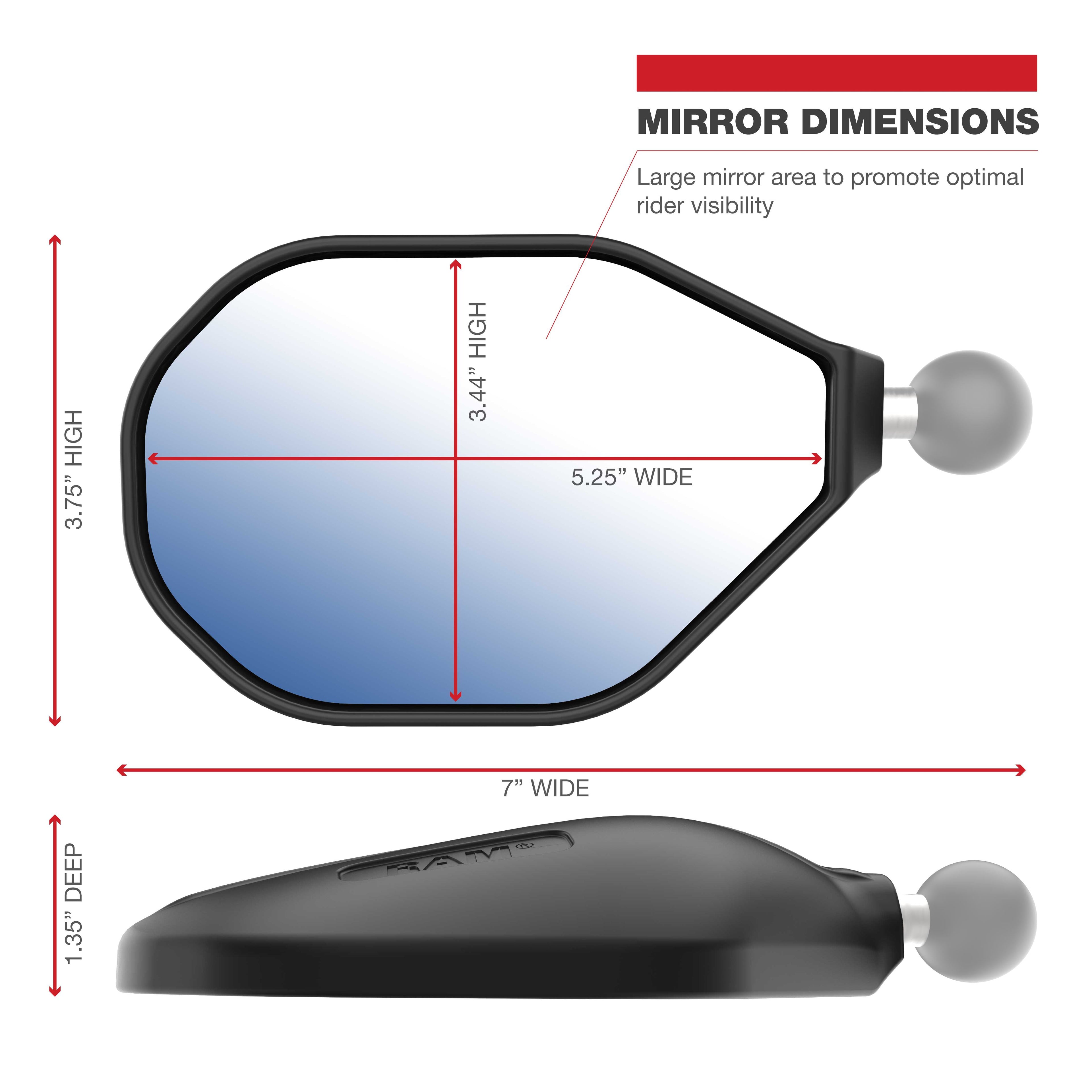 RAP-465LU:RAP-465LU_1:RAM® Tough-Mirror™ Left Mirror without Ball