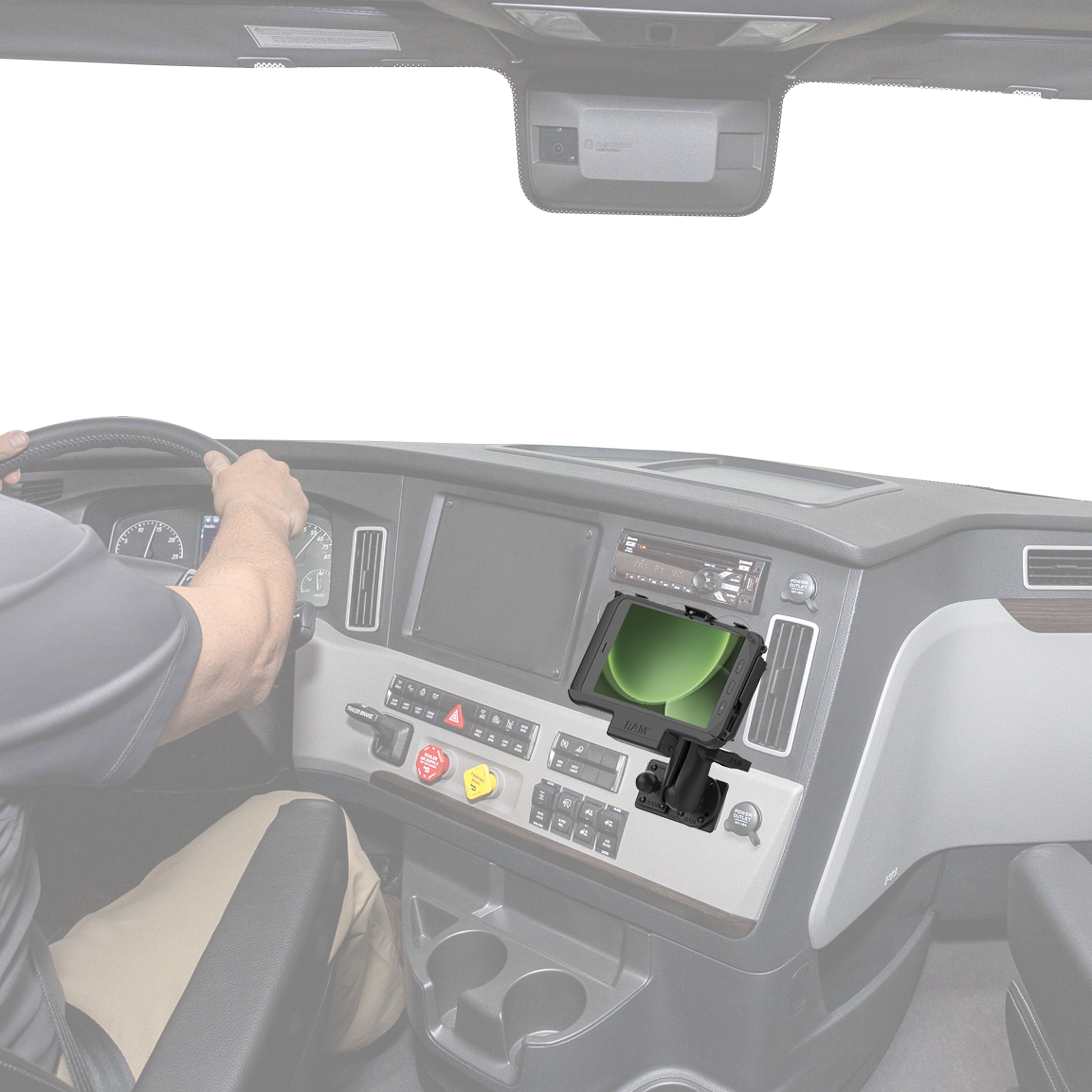 RAP-467U:RAP-467U_1:RAM® Dashboard Mounting Plate for '18-26 Freightliner Cascadia