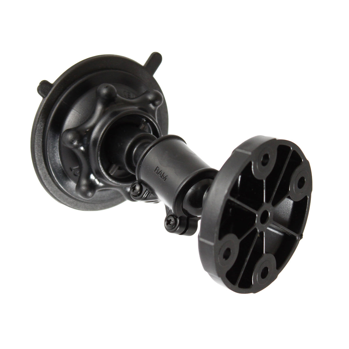 RAP-AA-167-202-AU:RAP-AA-167-202-AU_1:RAM® Snap-Link™ Short Double Socket Suction Cup Mount with Round Plate