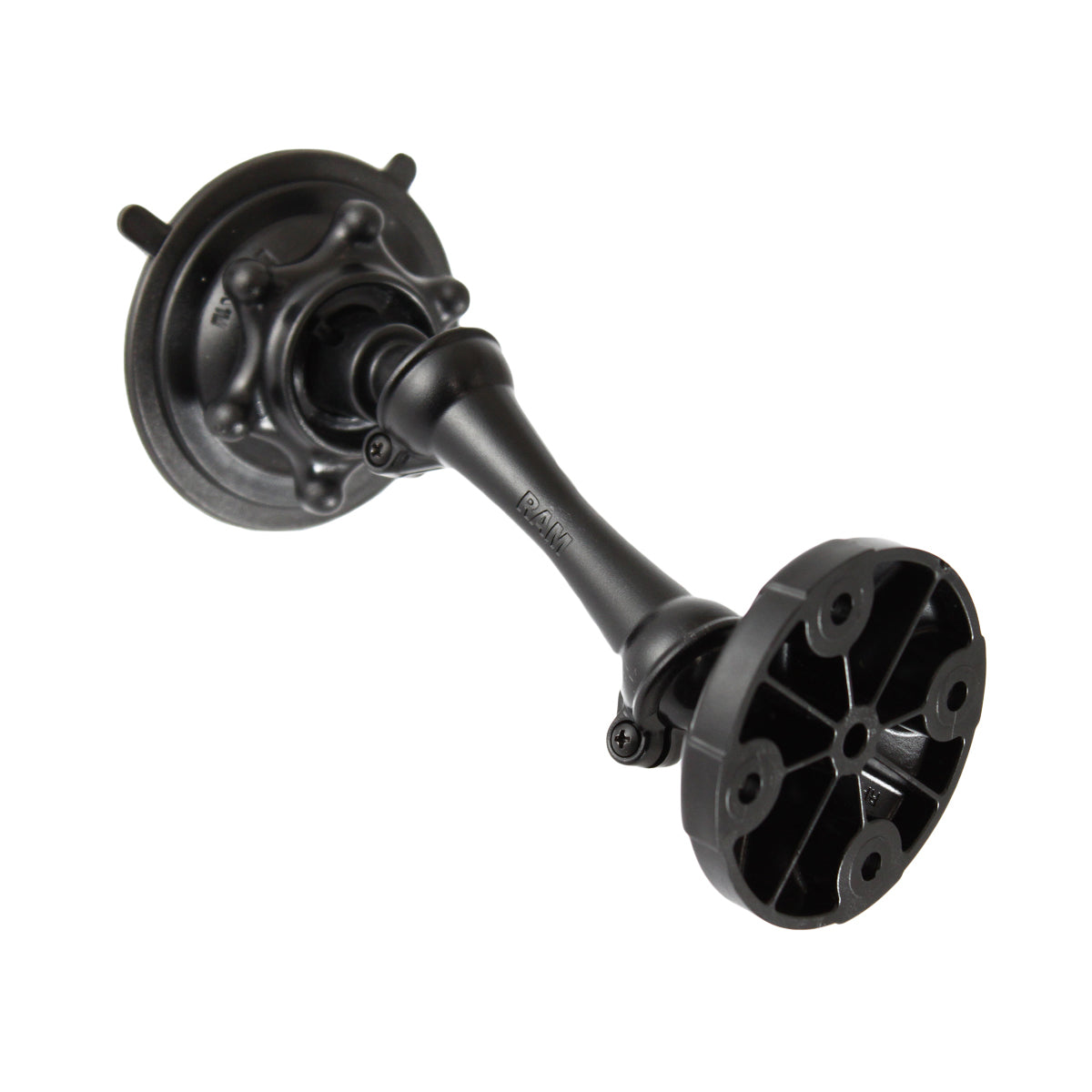 RAP-AA-167-202U:RAP-AA-167-202U_1:RAM® Snap-Link™ Long Double Socket Suction Cup Mount with RoundPlate