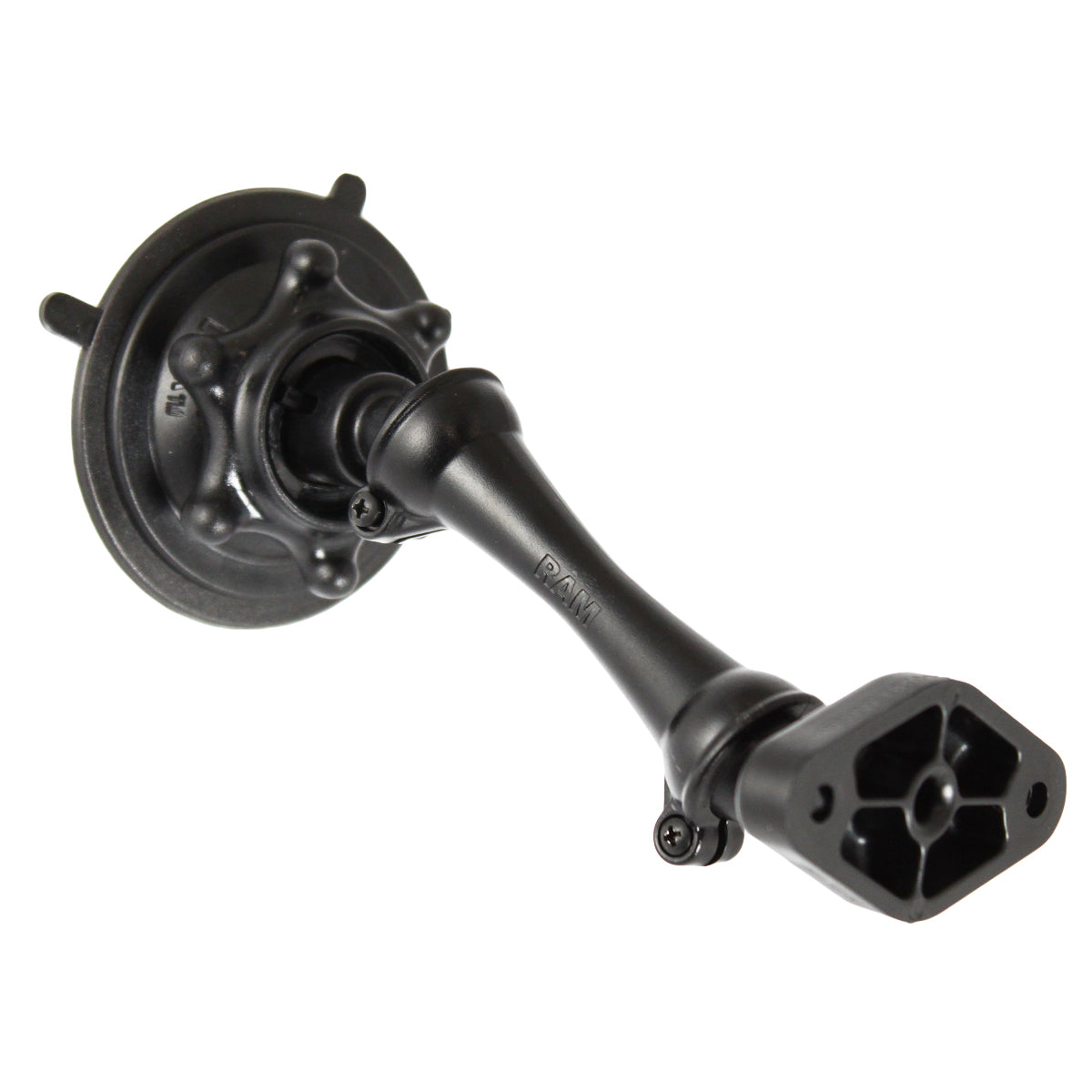 RAP-AA-167U:RAP-AA-167U_1:RAM® Snap-Link™ Long Double Socket Suction Cup Mount with Diamond Plate
