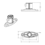 RAP-AAPUDTU:RAP-AAPUDTU_1:RAM® Universal Adapt-A-Post™ 2-Hole Drill-Down Base