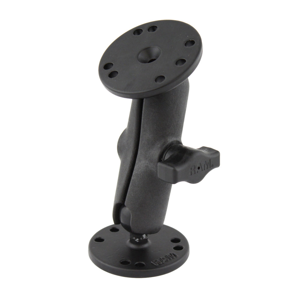 RAP-B-101-OT1U:RAP-B-101-OT1U_1:RAM® Composite Double Ball Mount with Two Round Aluminum Plates