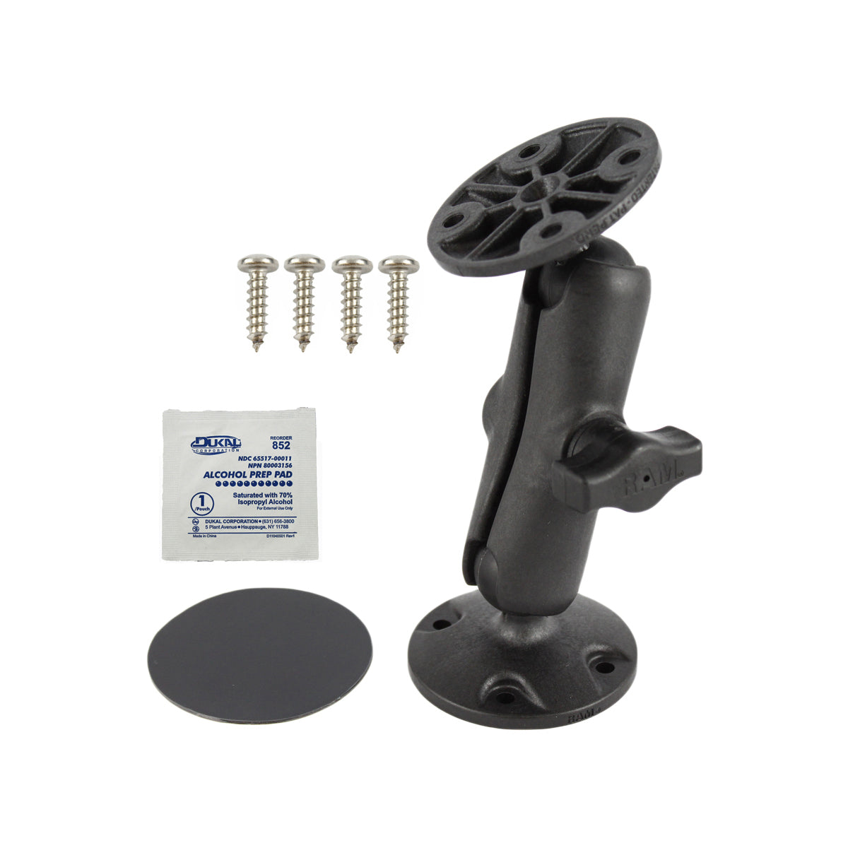 RAP-B-101U-CB1:RAP-B-101U-CB1_1:RAM® Universal Composite Double Ball Mount with Adhesive Disc