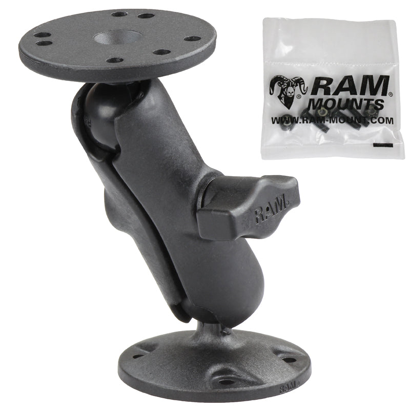 RAP-B-101U-G4:RAP-B-101U-G4_1:RAM® Composite Double Ball Mount with Hardware for Garmin Striker + More