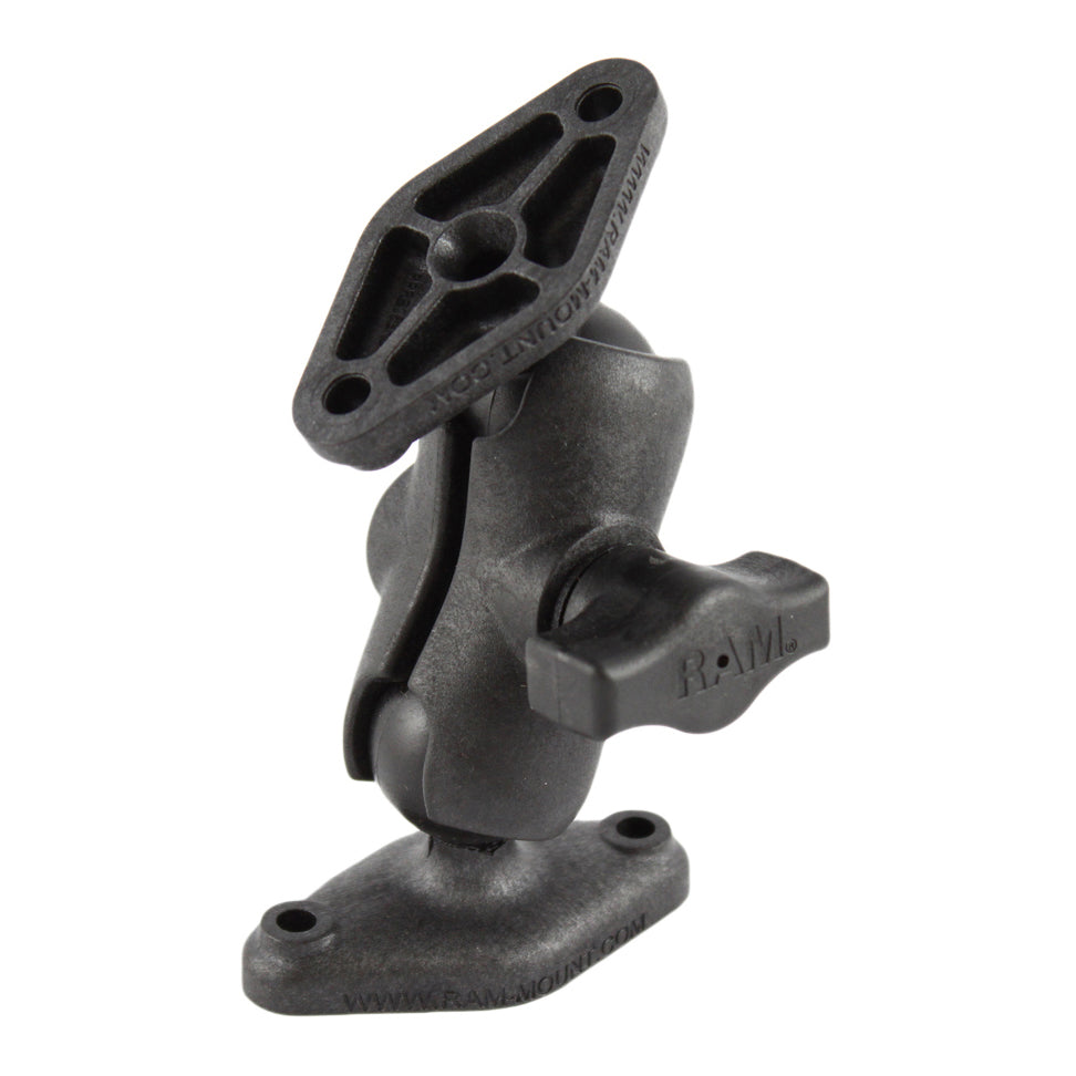 RAP-B-102U-A:RAP-B-102U-A_1:RAM® Composite Double Ball Mount with Two Diamond Plates - Short