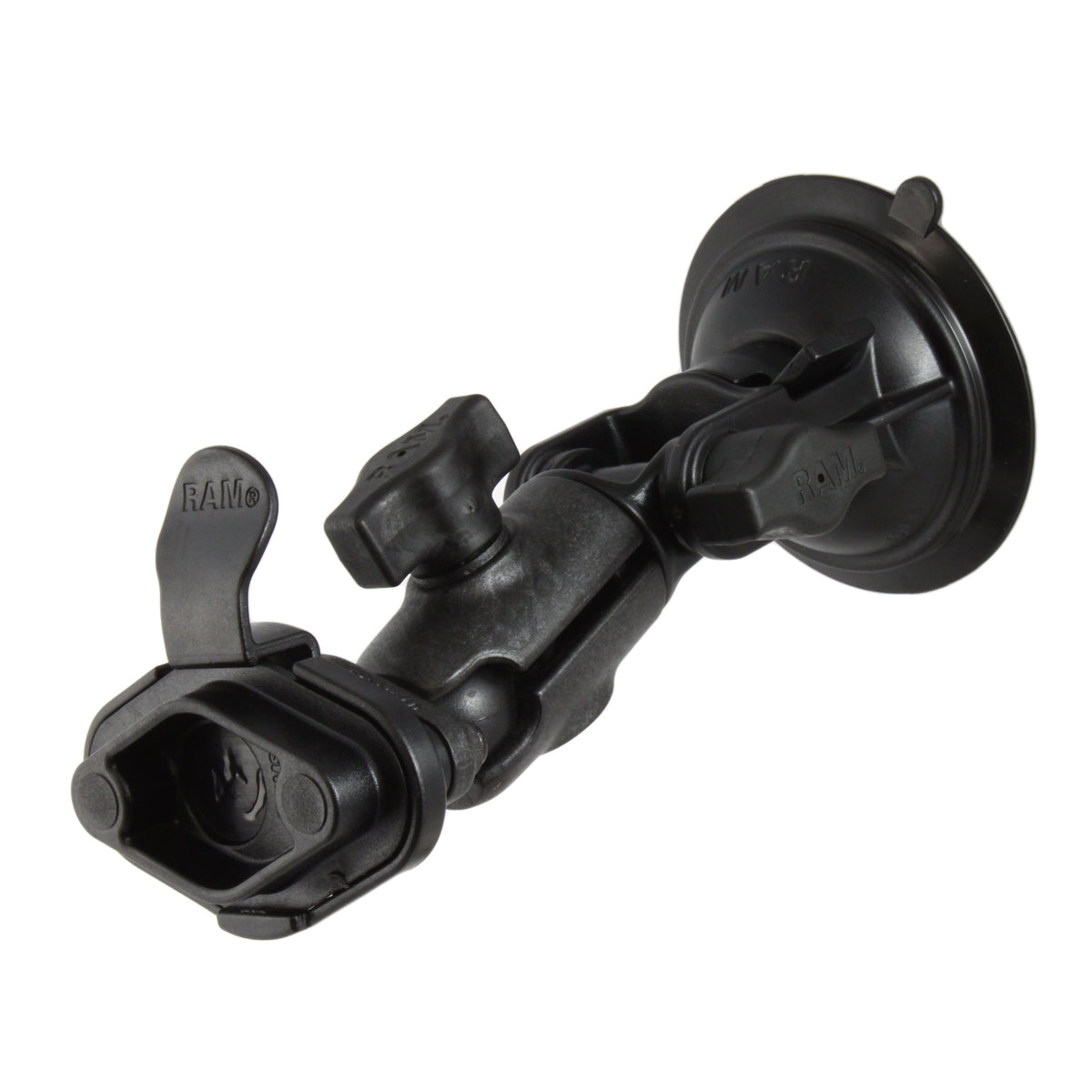 RAP-B-104-224-326U:RAP-B-104-224-326U_1:RAM® Twist-Lock™ Composite Suction Cup Ratchet Mount with Quick Release