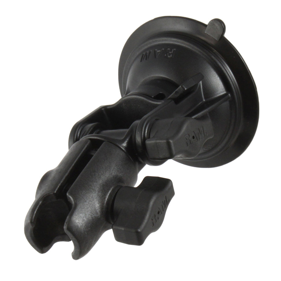RAP-B-104-224U-QU1:RAP-B-104-224U-QU1_1:RAM® Twist-Lock™ Composite Suction Cup Ratchet Mount with Socket Arm