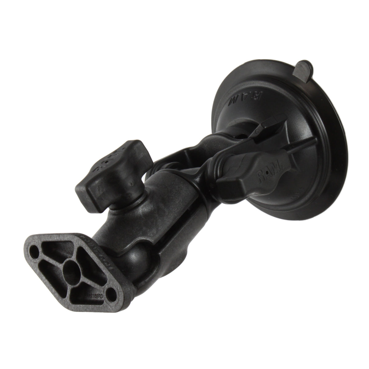 RAP-B-104-224U:RAP-B-104-224U_1:RAM® Twist-Lock™ Composite Suction Cup Ratchet Mount with Diamond Plate