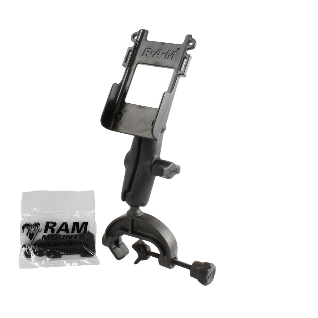 RAP-B-121-BC1U:RAP-B-121-BC1U_1:RAM® Composite Yoke Clamp Mount with Universal Belt Clip Cradle