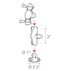 RAP-B-138-UN7U:RAP-B-138-UN7U_1:RAM® X-Grip® High-Strength Composite Phone Mount with Drill-Down Base
