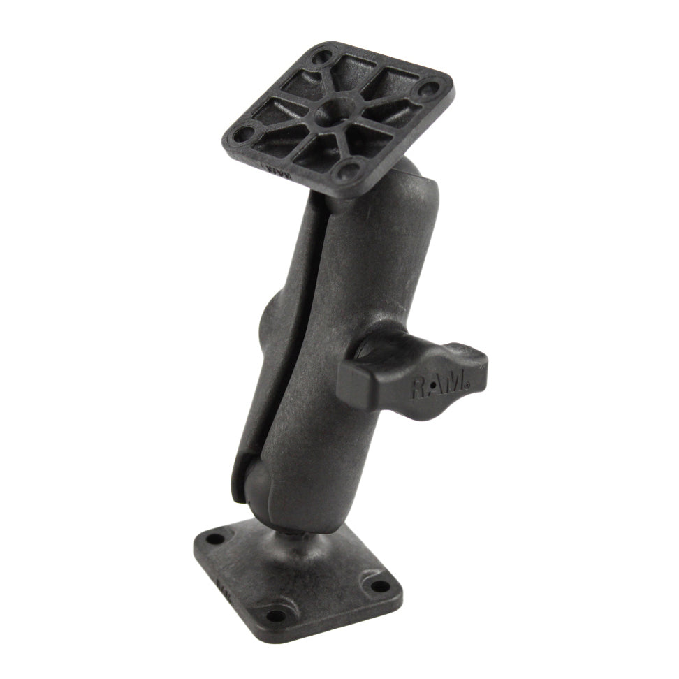 RAP-B-141U:RAP-B-141U_1:RAM® Composite Double Ball Mount with Rectangle AMPS Plates - Medium