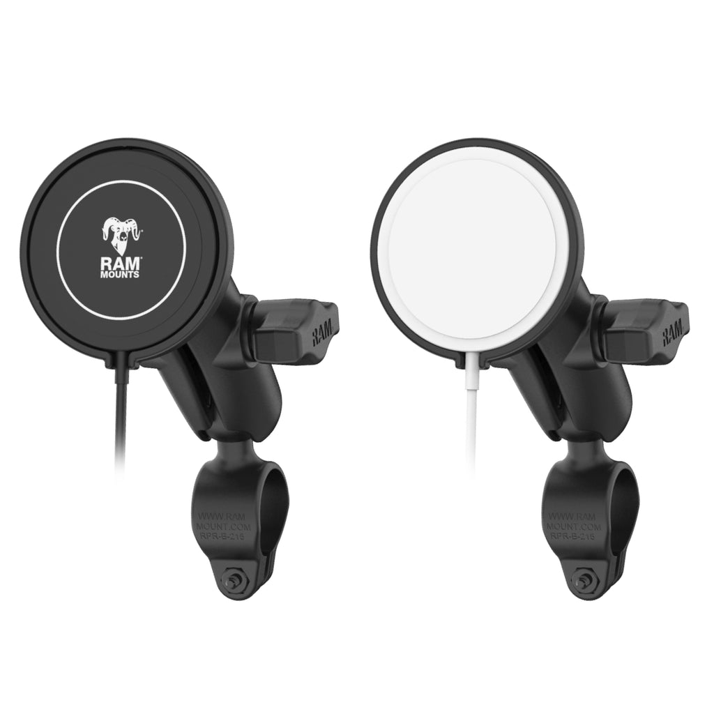 RAP-B-149-AP-MAG-1-W2MU:RAP-B-149-AP-MAG-1-W2MU_1:RAM® Double Ball Rail Mount with RAM® Qi2 15W Wireless Charger