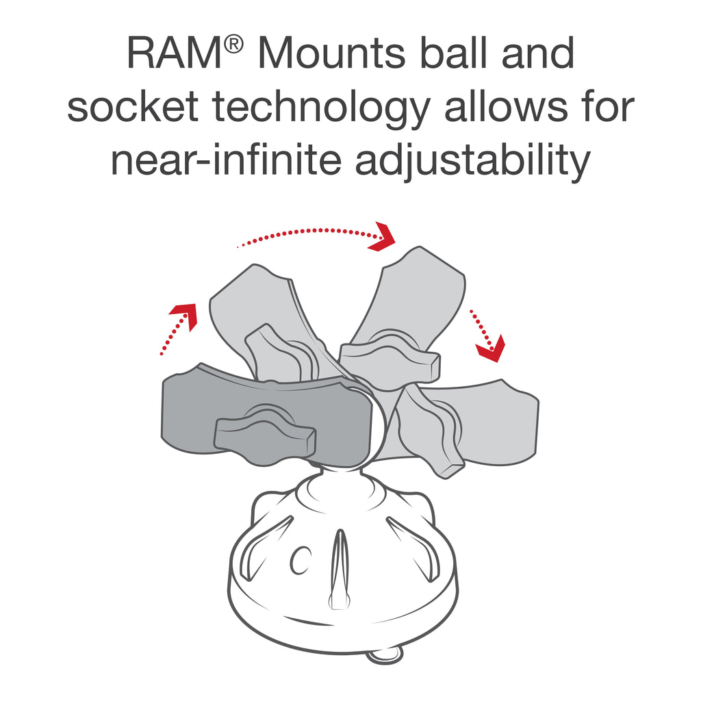 RAP-B-166-2-A-UN7U:RAP-B-166-2-A-UN7U_1:RAM® X-Grip® Phone Mount with Low-Profile Suction Cup - Short