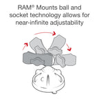 RAP-B-166-2-A-UN7U:RAP-B-166-2-A-UN7U_1:RAM® X-Grip® Phone Mount with Low-Profile Suction Cup - Short