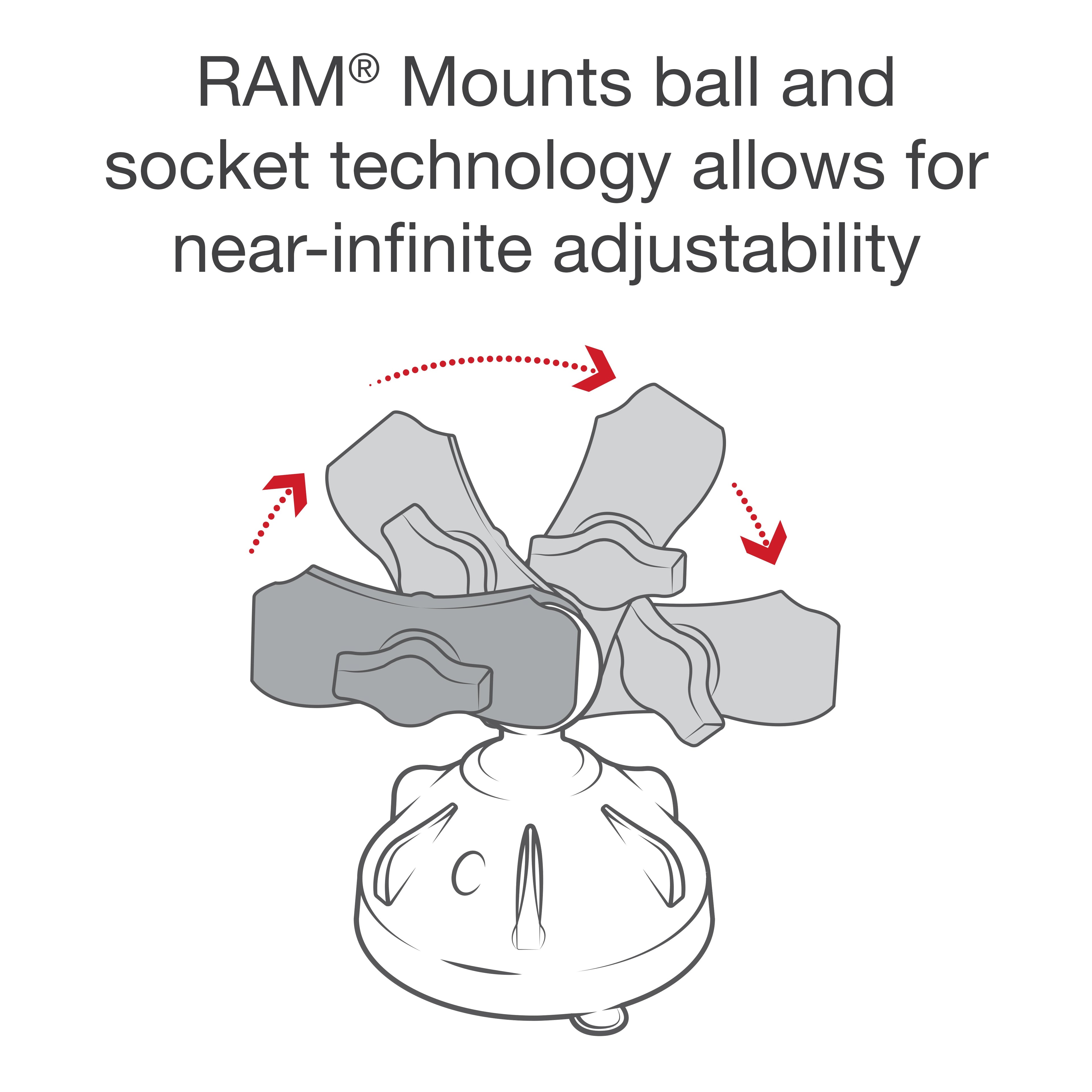 RAP-B-166-2-A-UN7U:RAP-B-166-2-A-UN7U_1:RAM® X-Grip® Phone Mount with Low-Profile Suction Cup - Short