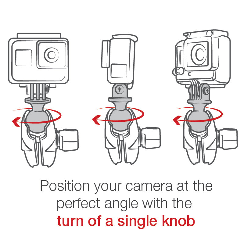 RAP-B-166-GOP1:RAP-B-166-GOP1_1:RAM® Twist-Lock™ Composite Suction Mount with Action Camera Adapter