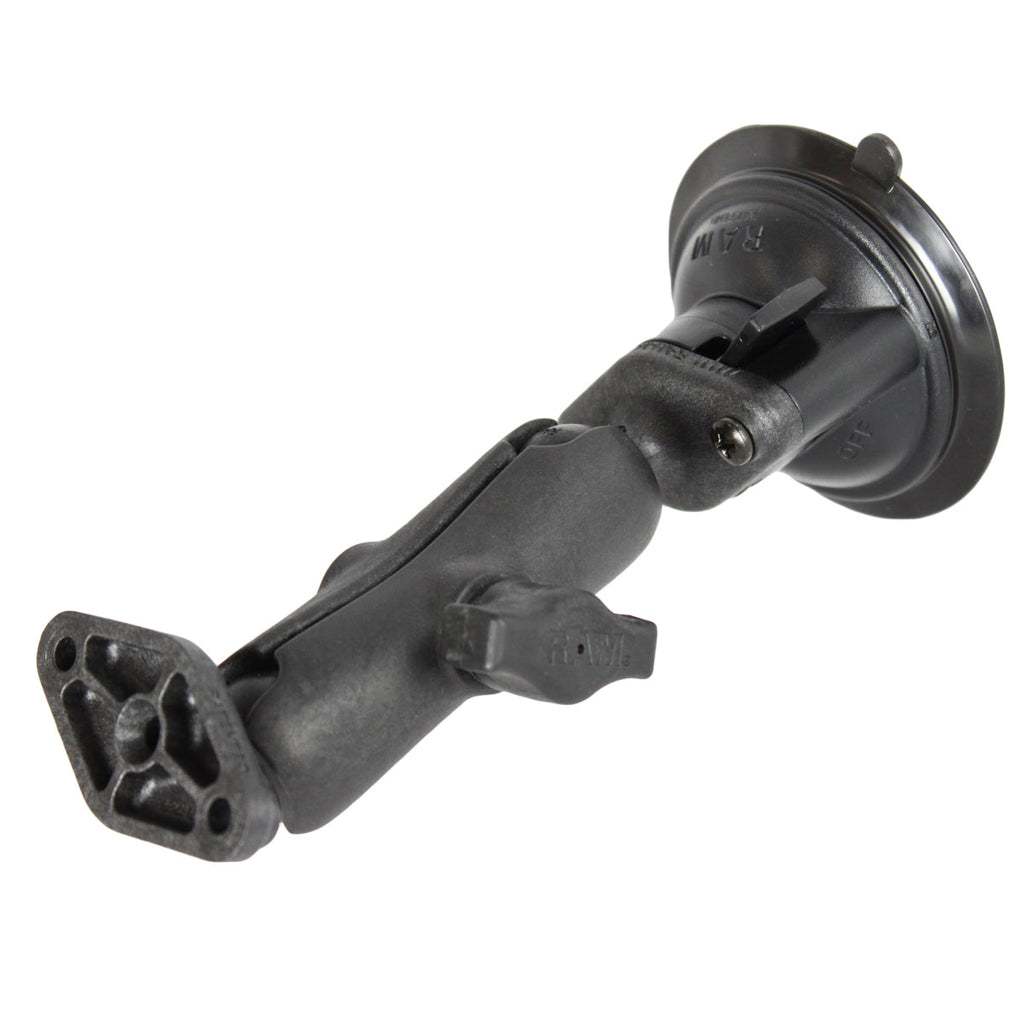 RAP-B-166U:RAP-B-166U_1:RAM® Twist-Lock™ Composite Suction Cup Double Ball Mount - Medium