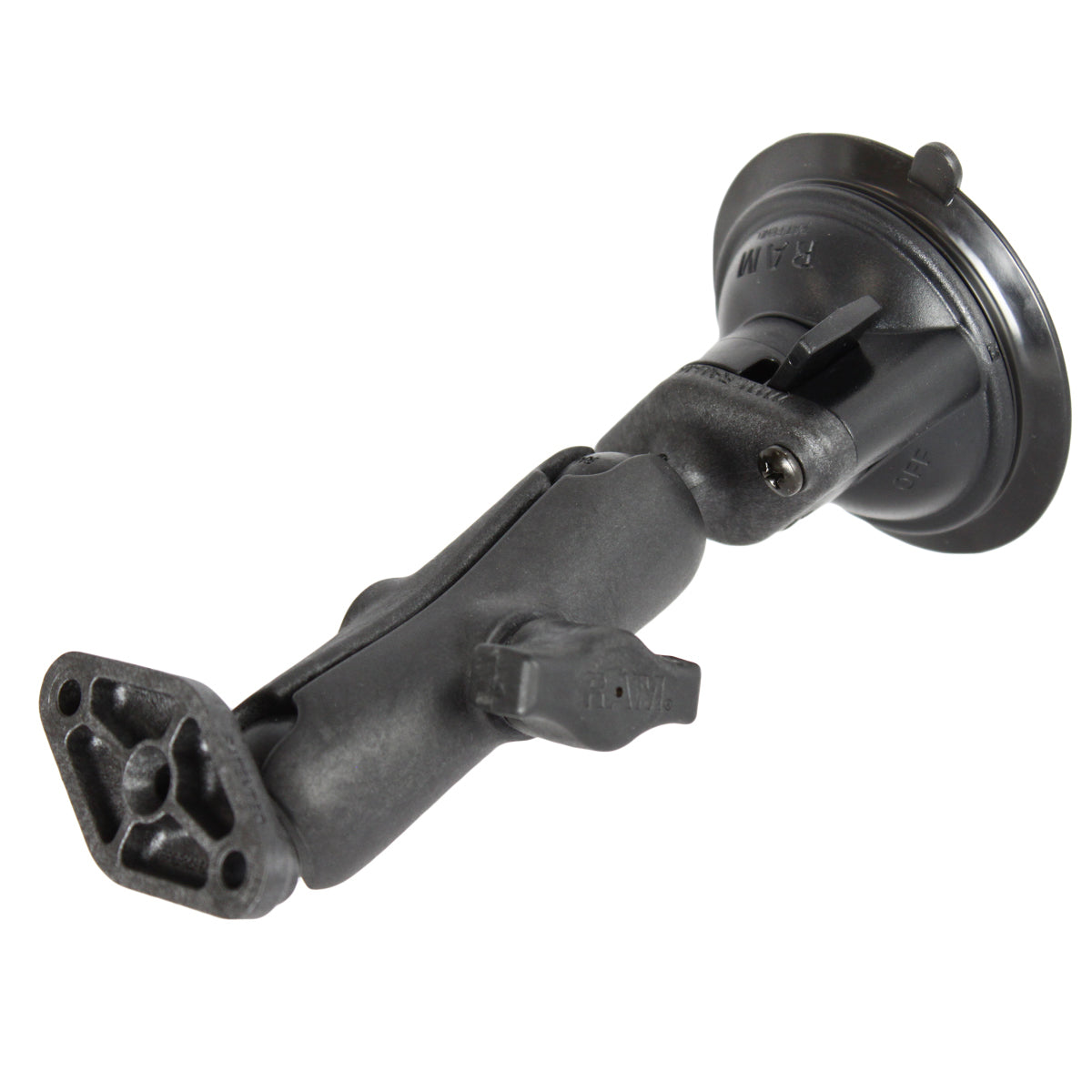 RAP-B-166U:RAP-B-166U_1:RAM® Twist-Lock™ Composite Suction Cup Double Ball Mount - Medium