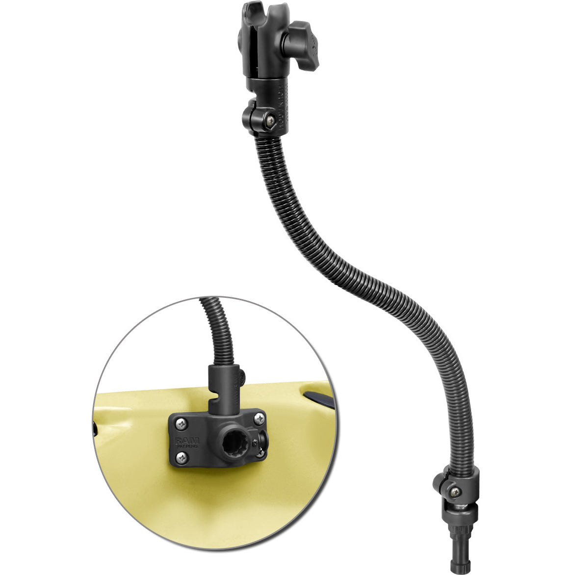 RAP-B-200-1-114P-18U:RAP-B-200-1-114P-18U_1:RAM® Flex-Rod™ 18" Single Socket Arm with Spline Post