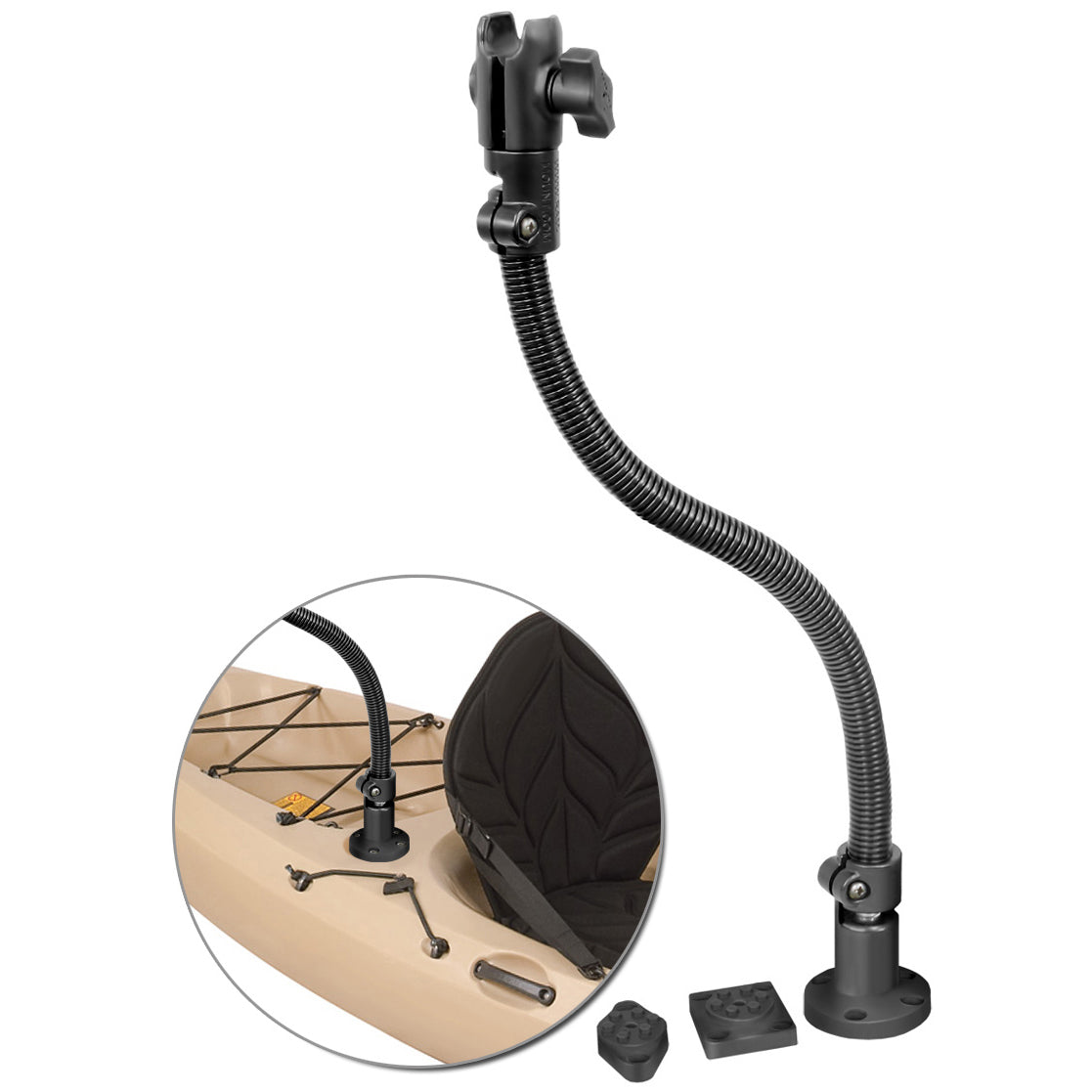 RAP-B-200-1-386-18U:RAP-B-200-1-386-18U_1:RAM® Flex-Rod™ 18" Single Socket Arm with Drill-Down Base Accessories