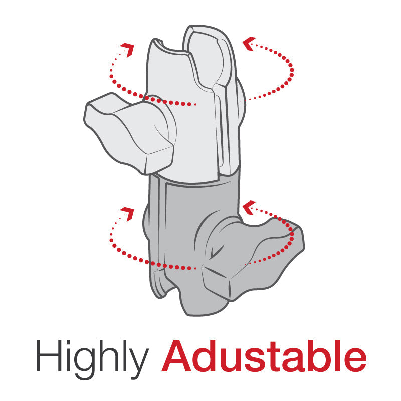 RAP-B-200-12U:RAP-B-200-12U_1:RAM® Composite Double Socket Swivel Arm