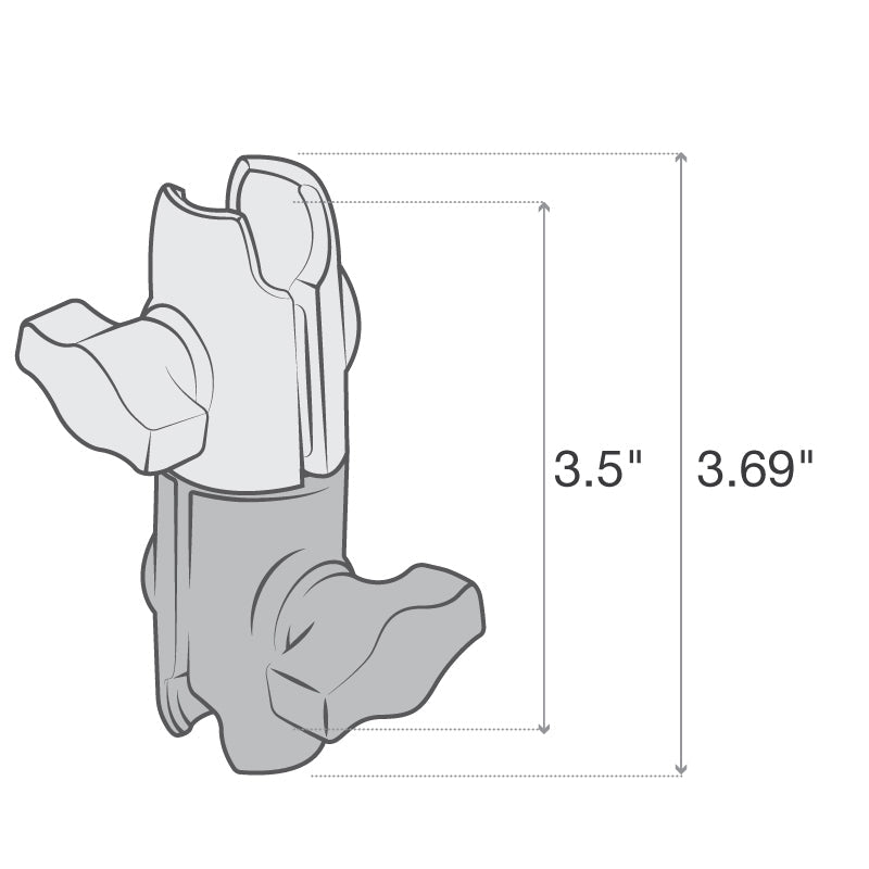 RAP-B-200-12U:RAP-B-200-12U_1:RAM® Composite Double Socket Swivel Arm