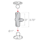 RAP-B-201U:RAP-B-201U_1:RAM® Composite Double Socket Arm - B Size Medium