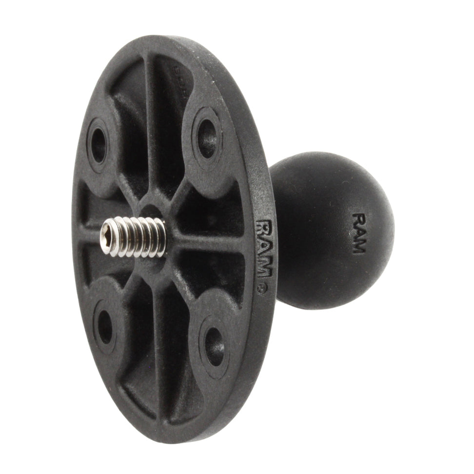 RAP-B-202AU:RAP-B-202AU_1:RAM® Composite Ball Adapter with Round Plate and 1/4"-20 Threaded Stud