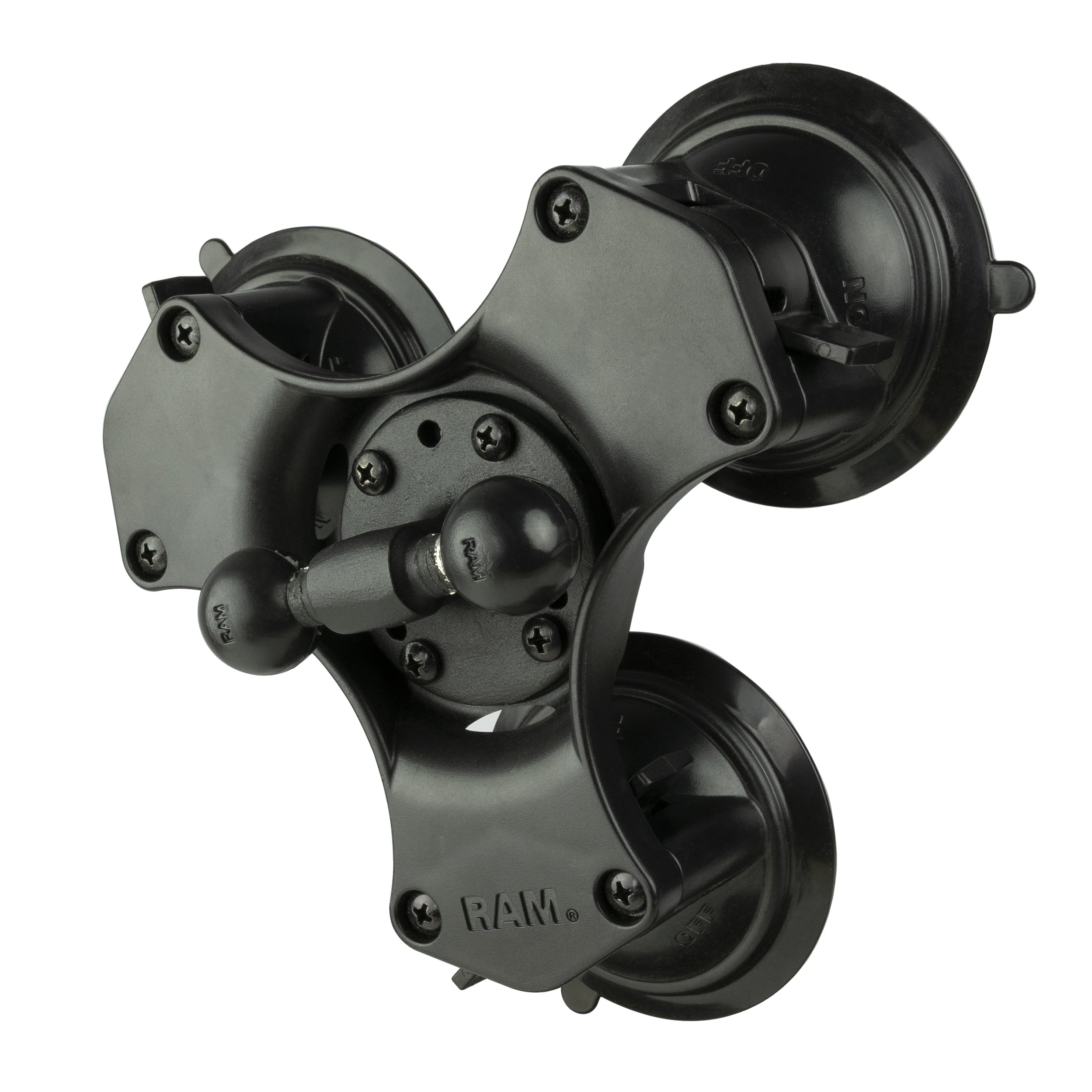 RAP-B-217-365-224-1U:RAP-B-217-365-224-1U_1:RAM® Twist-Lock™ Triple Suction Cup Double Ball Base