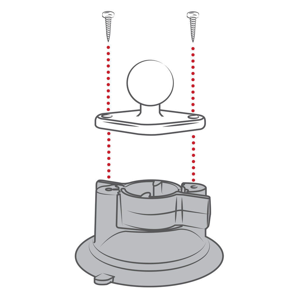 RAP-B-224-1U:RAP-B-224-1U_1:RAM® Twist-Lock™ Composite Suction Cup Base with Ball