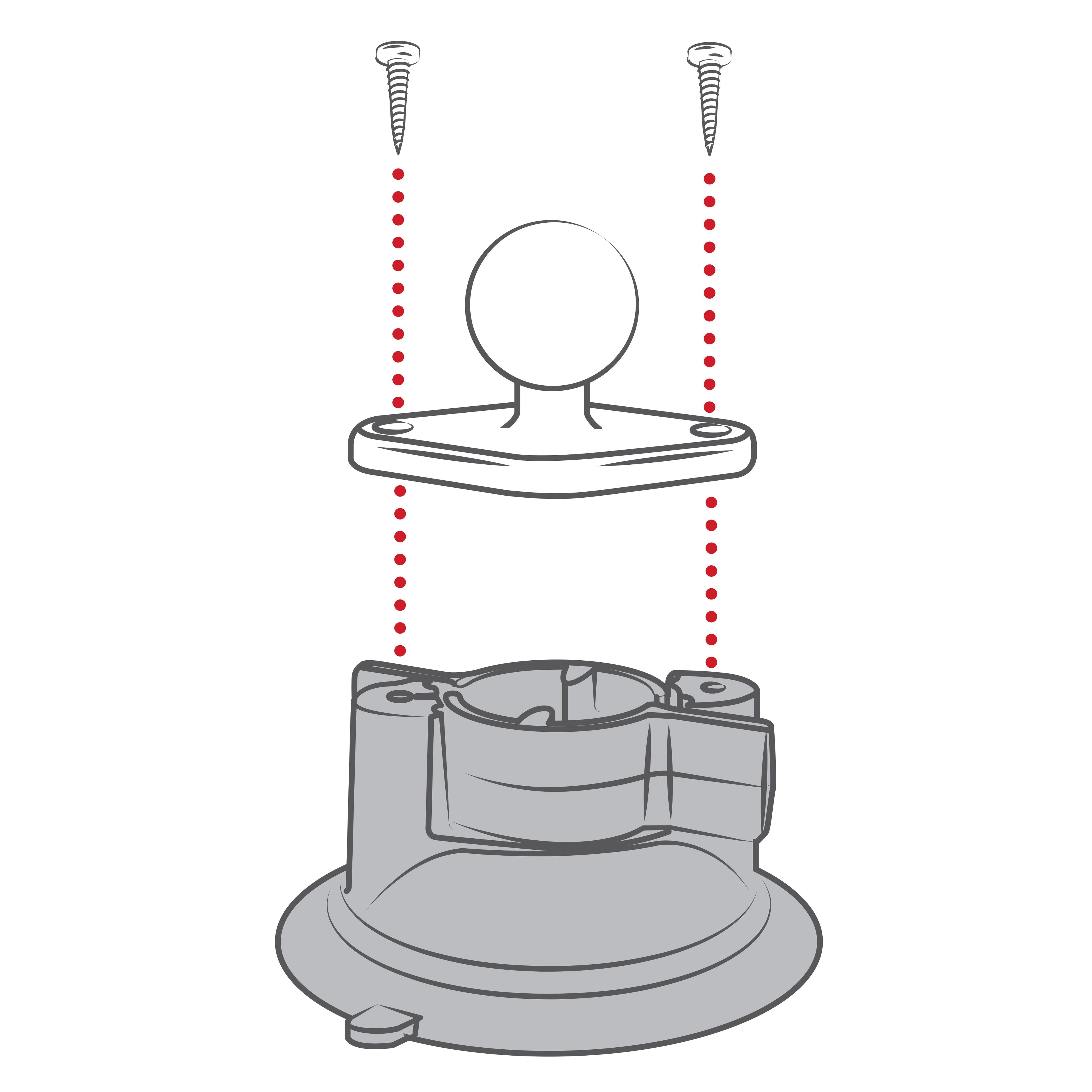 RAP-B-224-1U:RAP-B-224-1U_1:RAM® Twist-Lock™ Composite Suction Cup Base with Ball