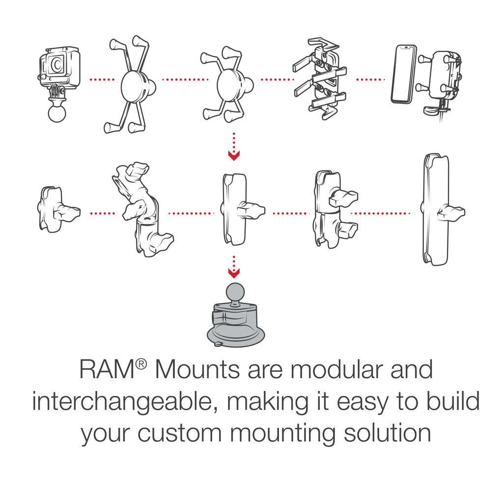 RAP-B-224-1U:RAP-B-224-1U_1:RAM® Twist-Lock™ Composite Suction Cup Base with Ball
