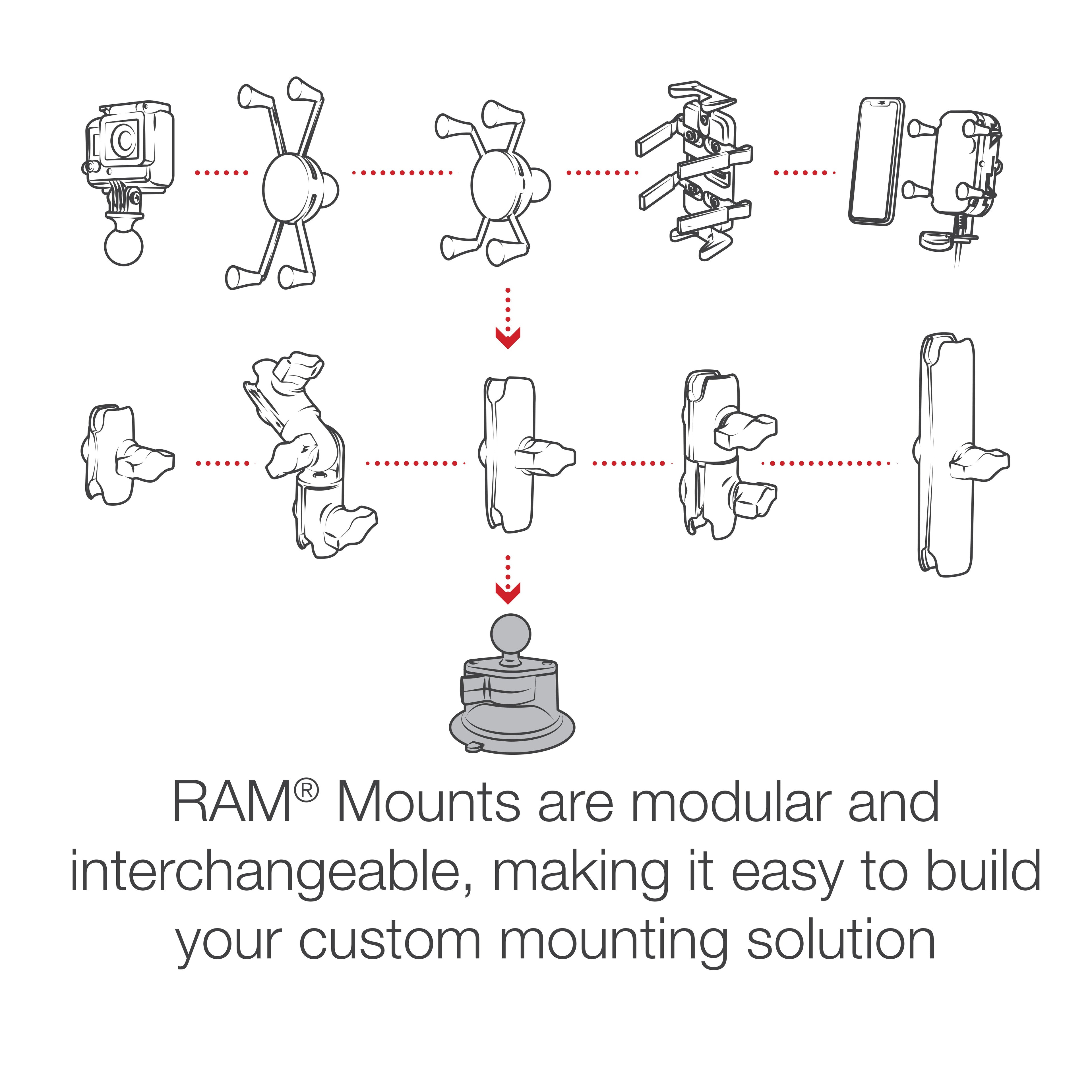 RAP-B-224-1U:RAP-B-224-1U_1:RAM® Twist-Lock™ Composite Suction Cup Base with Ball