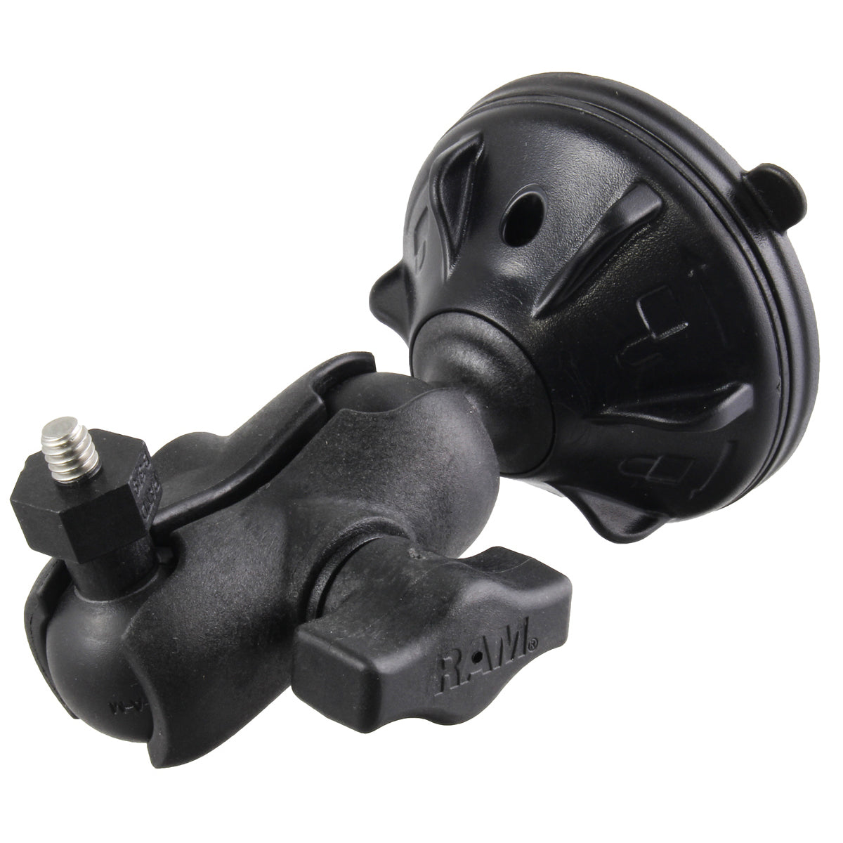 RAP-B-224-2-A-379-252025U:RAP-B-224-2-A-379-252025U_1:RAM® Twist-Lock™ Low-Profile Suction Mount with 1/4"-20 Camera Adapter