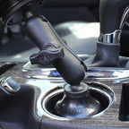 RAP-B-299-4-201U:RAP-B-299-4-201U_1:RAM® Stubby™ Cup Holder Mount with Double Socket Arm - Medium
