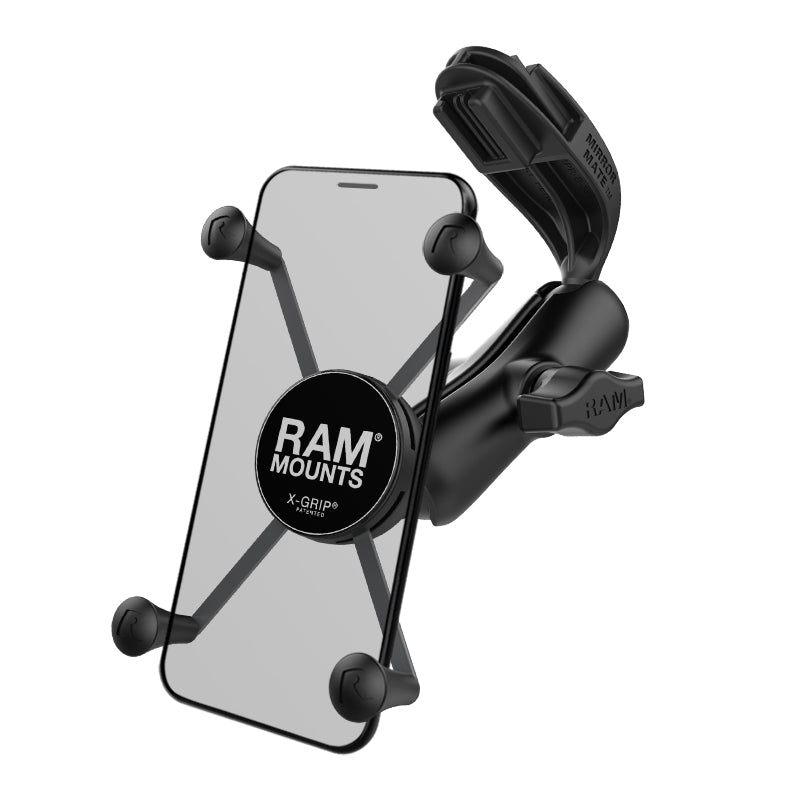 RAP-B-369B-UN10BU:RAP-B-369B-UN10BU_1:RAM® X-Grip™ Large Phone Mount with RAM® Mirror-Mate™ for GM Vehicles