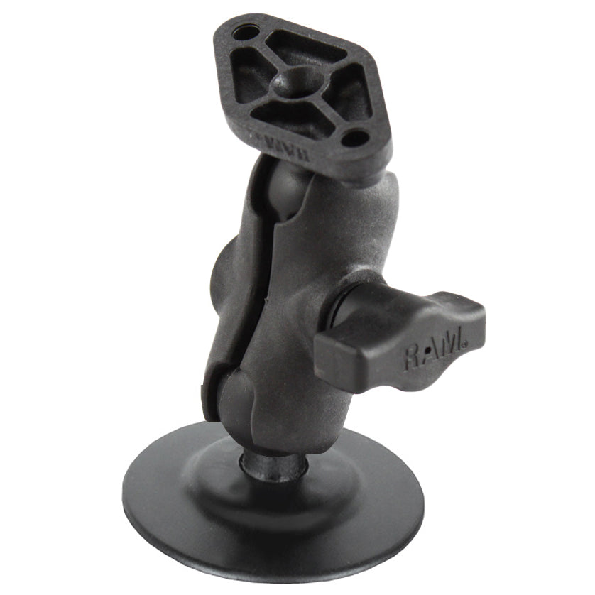 RAP-B-378-A-238U:RAP-B-378-A-238U_1:RAM® Flex Adhesive Double Ball Mount with Diamond Plate - B Size Short