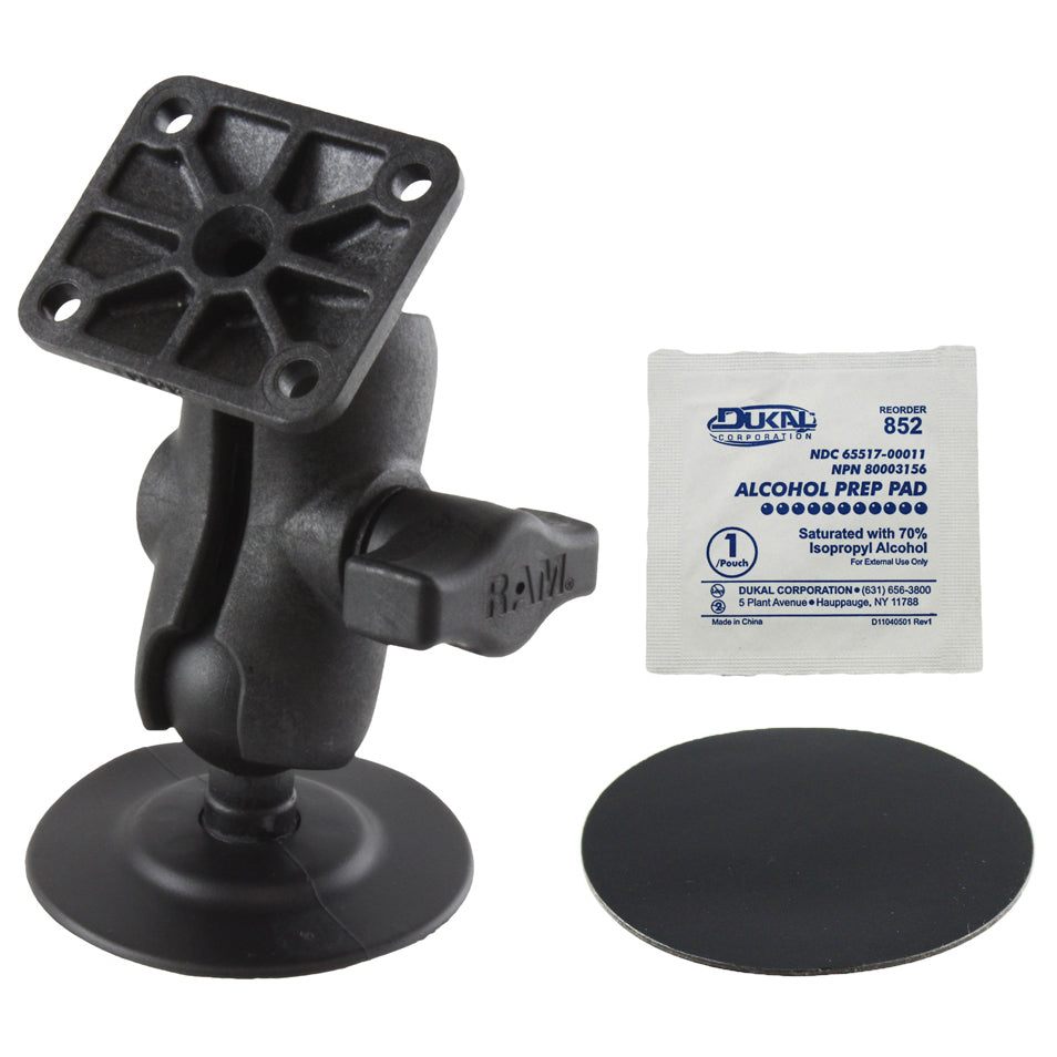RAP-B-378-A-347U:RAP-B-378-A-347U_1:RAM® Flex Adhesive Double Ball Mount with AMPS Plate
